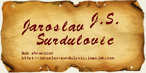 Jaroslav Surdulović vizit kartica